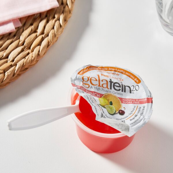 Gelatein? 20 Fruit Punch High Protein Gelatin * 4 oz Oral Supplement for Dysphagia and Clear Liquid Diets - Image 2