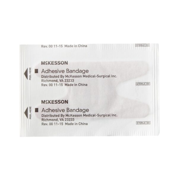 McKesson Knuckle Adhesive Bandage, 1-1/2 x 3 Inches, Tan, Sterile, Flexible Fabric Cover - Image 3