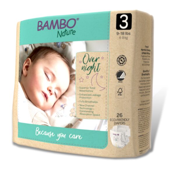 Bambo? Nature Overnight Diapers Size 3 * Heavy Absorbency Baby Diaper with Refastenable Tabs - Image 3