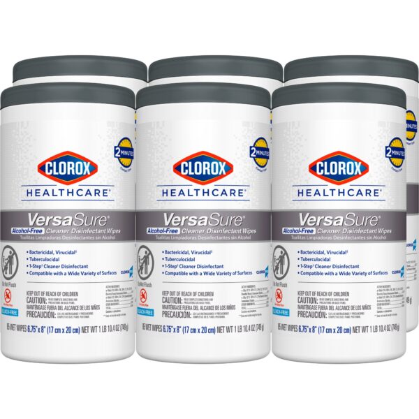 Clorox Healthcare VersaSure Disinfectant Wipes Canister – Alcohol-Free, Quaternary Ammonium Formula, 85 Count - Image 3