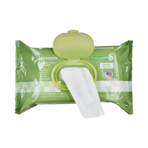McKesson Flushable Wet Wipes - Unscented, 96 Count Pack - Image 9