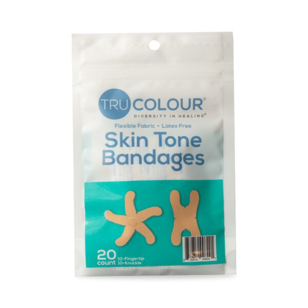 TruColour Beige Adhesive Bandages for Knuckle and Fingertip Protection, 20 Count Pack - Image 2