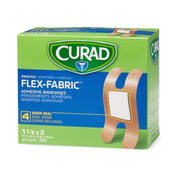 Comfort Cloth Knuckle Tan Adhesive Bandage - 1-1/2 x 3 Inches, Sterile, Nonadherent Pad for Wound Protection - Image 7