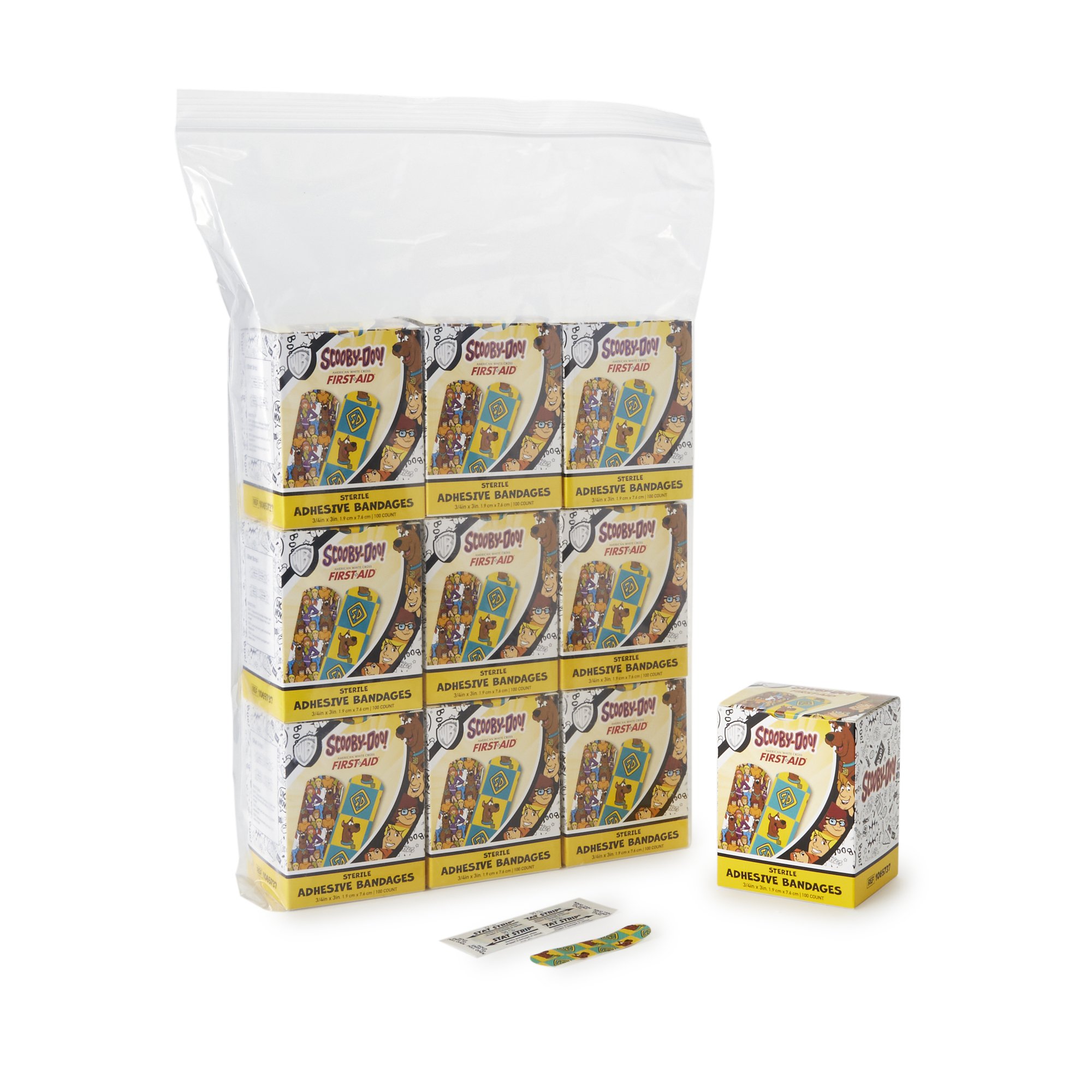 American White Cross Stat Strip Scooby-Doo Adhesive Bandage, 3/4 x 3 Inches