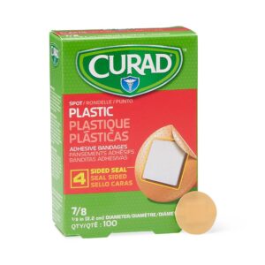 Curad? Round Tan Adhesive Spot Bandage, 7/8 Inch Diameter - Sterile, Latex-Free Plastic Wound Care