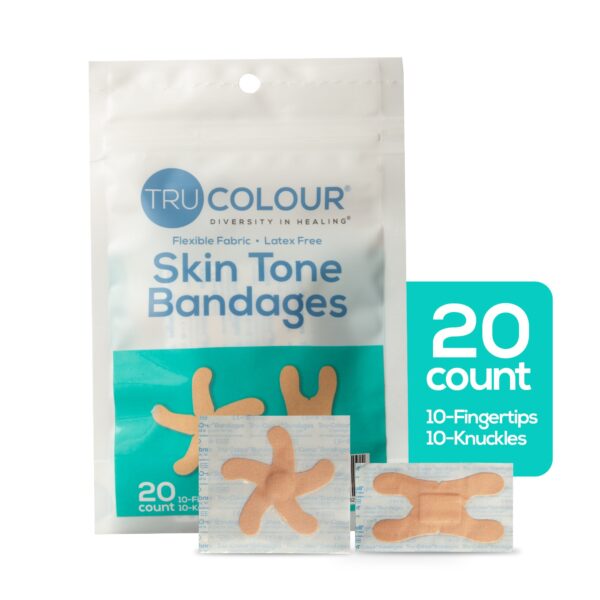 TruColour Beige Adhesive Bandages for Knuckle and Fingertip Protection, 20 Count Pack - Image 3