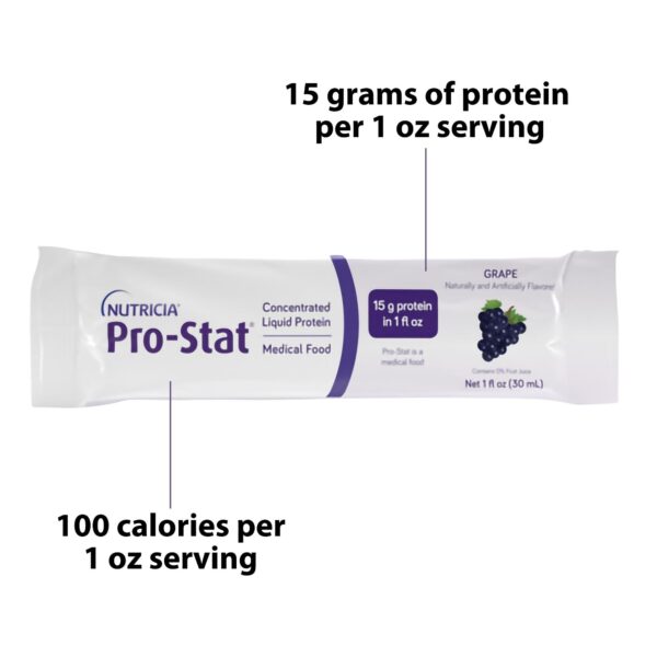 Pro-Stat Grape Complete Liquid Protein Supplement - 1 oz. Packets (24/PK, 4PK/CS) - Image 2