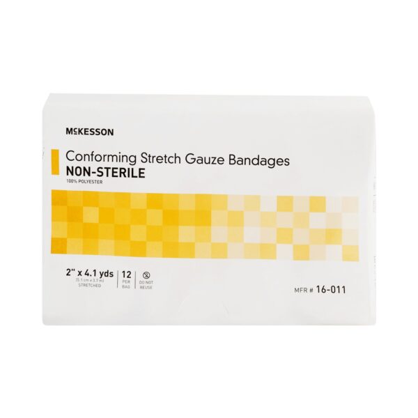 McKesson Conforming Bandage, 2 Inch x 4-1/10 Yard, NonSterile Polyester Roll for Wound Care - Image 2