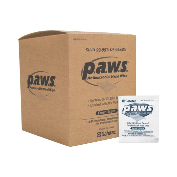 P.A.W.S. Hand Sanitizing Wipes - Individually Packaged Antibacterial Wipes with 66.5% Ethyl Alcohol by McKesson, 100 Count - Image 4