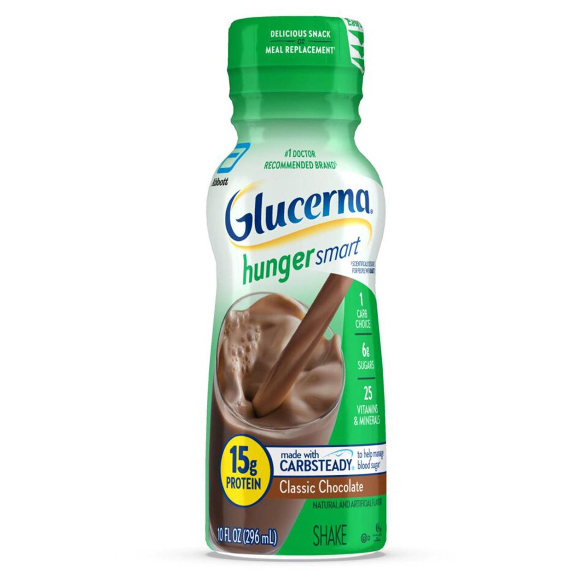 Glucerna Hunger Smart Shake Chocolate Flavor 10 oz * Supports Kidney Health and Blood Sugar Management