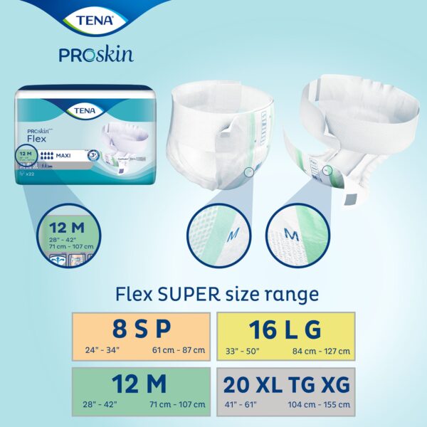 Tena® ProSkin Flex Super Incontinence Briefs, Extra Large – Heavy Absorbency, Unisex, Cloth-Like Backing, 41-61 inch Waist - Image 5