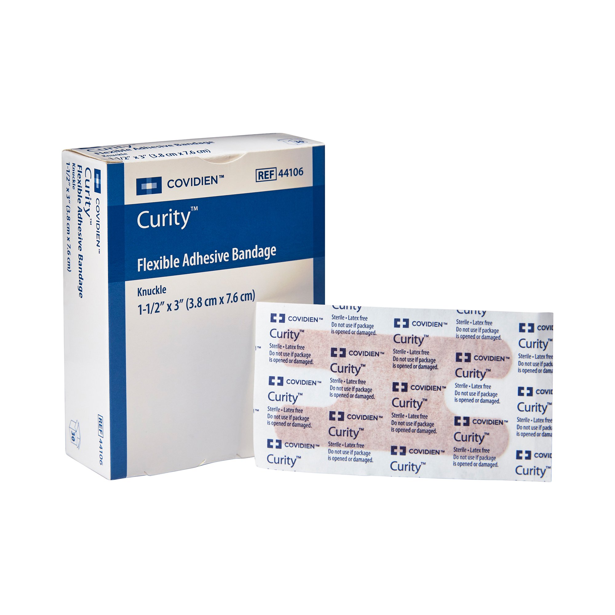 Curity* Adhesive Knuckle Bandages - 1? x 3 Inch, Durable Fabric with Strong Adhesive