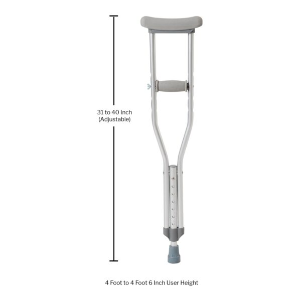 McKesson Pediatric Aluminum Underarm Crutches 31-40 Inches for Children 4 to 4.5 Feet Tall - Image 3
