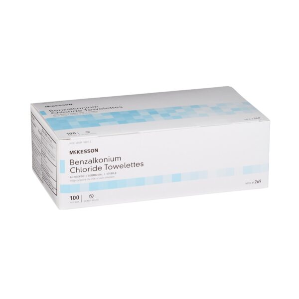 McKesson Benzalkonium Chloride Antiseptic Skin Wipes – 5 x 7 Inch Sterile Towelettes (100 Count) - Image 7