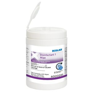 Ecolab Disinfectant 1 Surface Disinfectant Cleaner – 220 Wipes in Canister