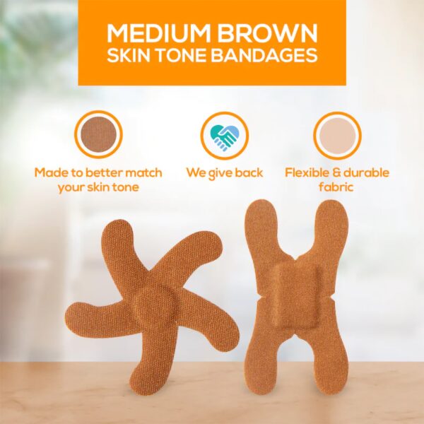 TruColour? Brown Adhesive Bandages - Knuckle and Fingertip Assorted Pack - Image 3