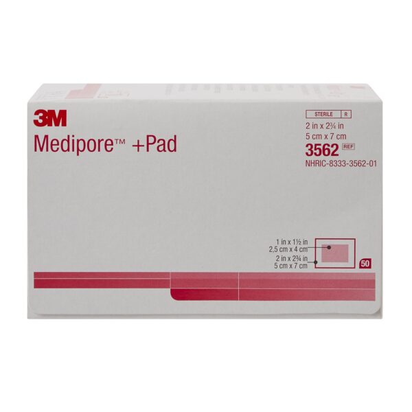 3M Medipore Sterile Adhesive Dressing, 2 x 2-3/4 Inch, Soft Cloth Material with Absorbent Pad - Image 5