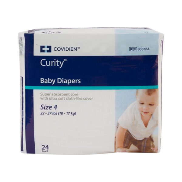 Cardinal Health Wings Curity Unisex Baby Diapers Size 4 * Heavy Absorbency, 22-35 lbs, 24 Count - Image 4
