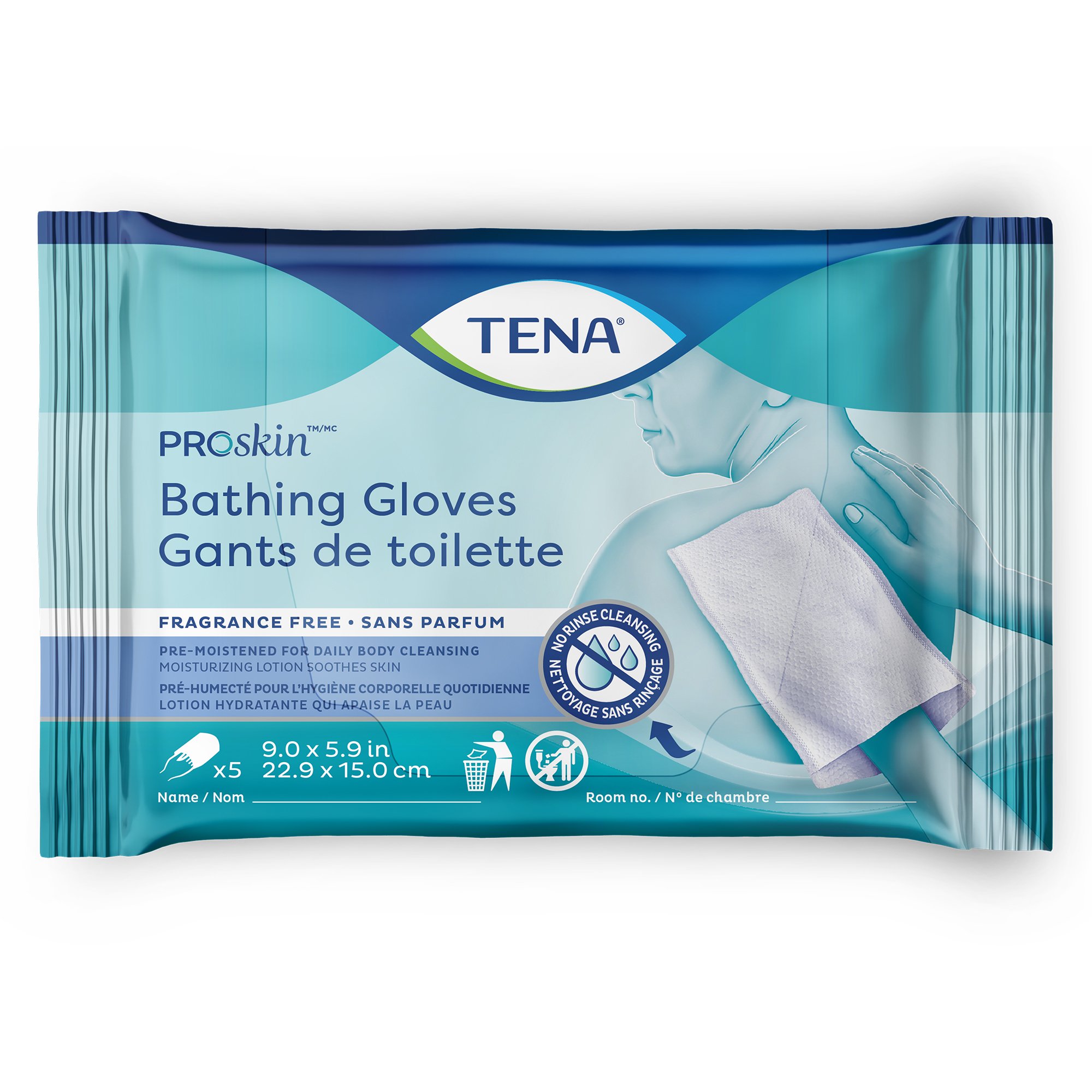 TENA ProSkin Bathing Gloves – Gentle, Rinse-Free Personal Hygiene Solution