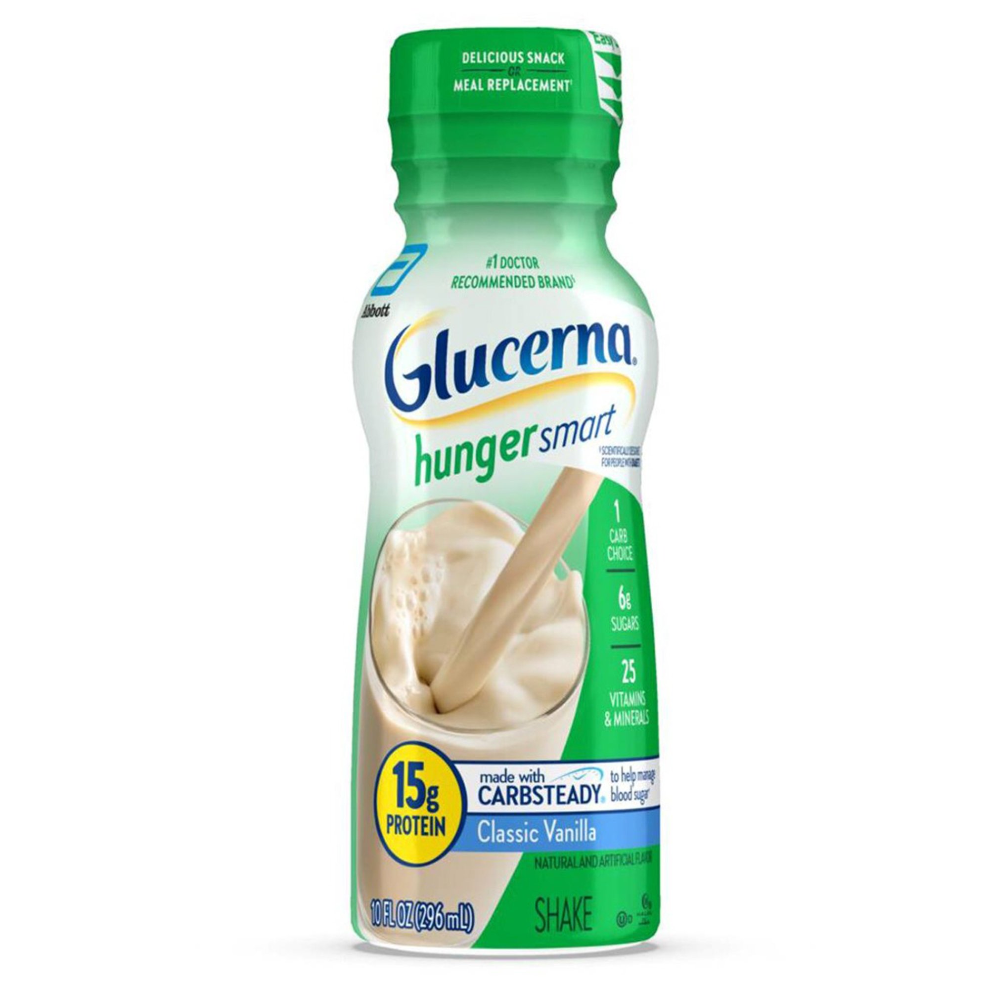 Glucerna Hunger Smart Shake Vanilla Flavor 10 oz * Supports Blood Sugar Management and Immune Health