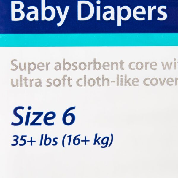 Cardinal Health Wings Curity Size 6 Baby Diapers * Heavy Absorbency, Refastenable Tabs, 35+ lbs, 18 Pack - Image 4