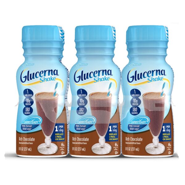 Glucerna Original Shake Chocolate Flavor * 8 oz Bottle for Diabetics and Kidney Health - Image 2
