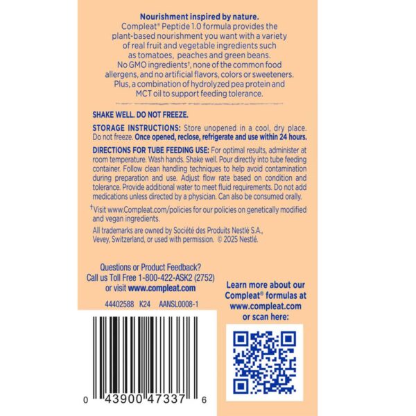Compleat? Peptide 1.0 Nutritionally Complete Tube Feeding Formula - 8.45 oz Reclosable Carton - Image 3