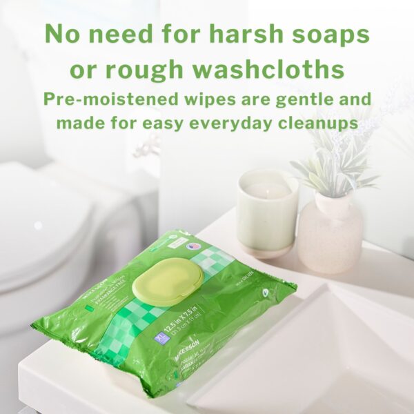 McKesson Flushable Wet Wipes XL Unscented - 96 Count Pack with Snap-Lid, Skin-Friendly and Septic Safe - Image 7