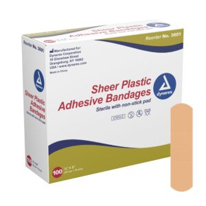 Dynarex Tan Sheer Adhesive Bandage, 3/4 x 3 Inch * Sterile, Latex-Free, Comfortable Wound Care Solution