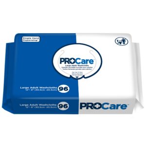 ProCare Personal Wipes with Aloe and Vitamin E – Scented Adult Washcloths, Soft Pack, 8 x 12 Inches