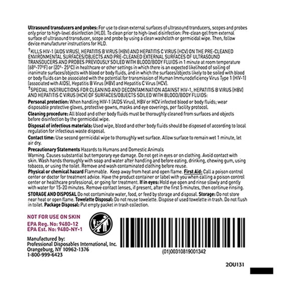 Sani-Cloth® Prime Extra Large Germicidal Disinfectant Wipes – 11.5 x 11.75 Inch, 50 Count - Image 4