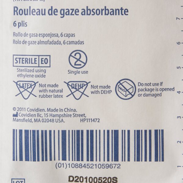 Dermacea* Sterile Fluff Bandage Roll 4-1/2 Inch x 4-1/10 Yard, 6-Ply - Conforming Gauze for Wound Care - Image 4