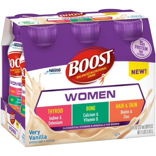 Boost Women Vanilla Nutritional Drink - 8 oz. Bottle | High-Protein, Calorie Smart Supplement - Image 5