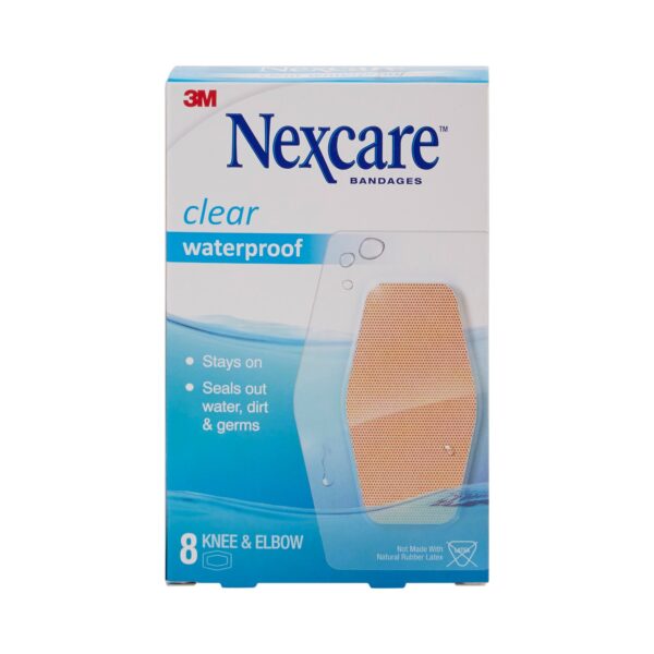 Nexcare* Waterproof Knee and Elbow Sheer Adhesive Bandages, 2-3/8 x 3? Inch - Sterile, Latex-Free, Transparent, 8 per Box - Image 2