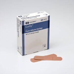 Curity* Adhesive Strip 3/4 x 3 Inch, Tan, Sterile, Skin-Breathable Plastic Bandage