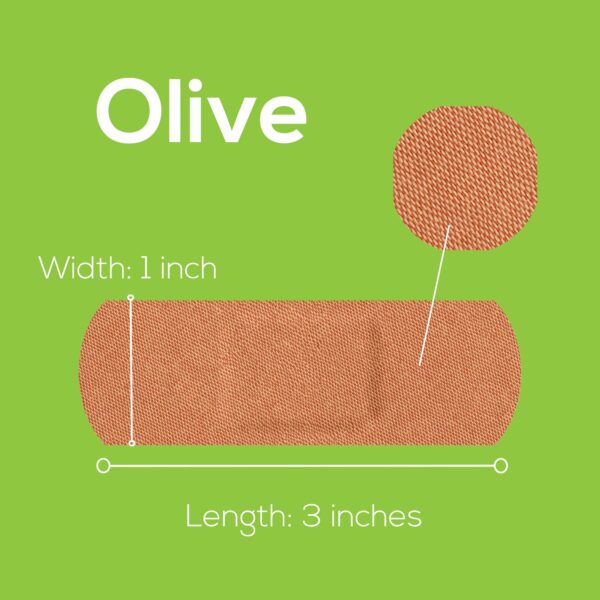 Tru-Colour Skin Tone Olive Fabric Adhesive Bandages * 1 x 3 Inch, Pack of 100 - Image 6