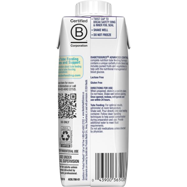 Diabetisource? AC Tube Feeding Formula - 8.45 oz. Carton, Complete Nutrition for Diabetes Support - Image 2