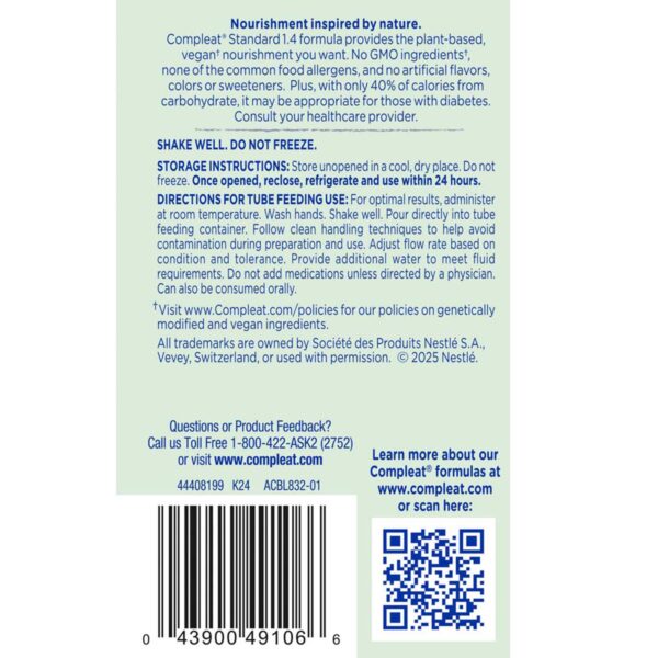 Compleat? Standard 1.4 Calorie Vanilla Liquid Meal Replacement, 8.45 oz. Carton (24/CS) - Image 3