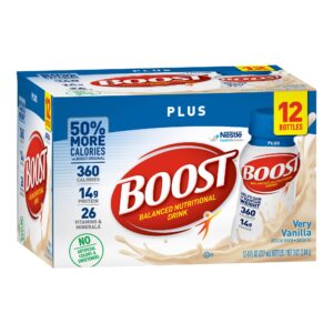 Boost Plus Vanilla Nutritional Drink * 8 fl oz Bottle by Boost, High-Calorie Oral Supplement