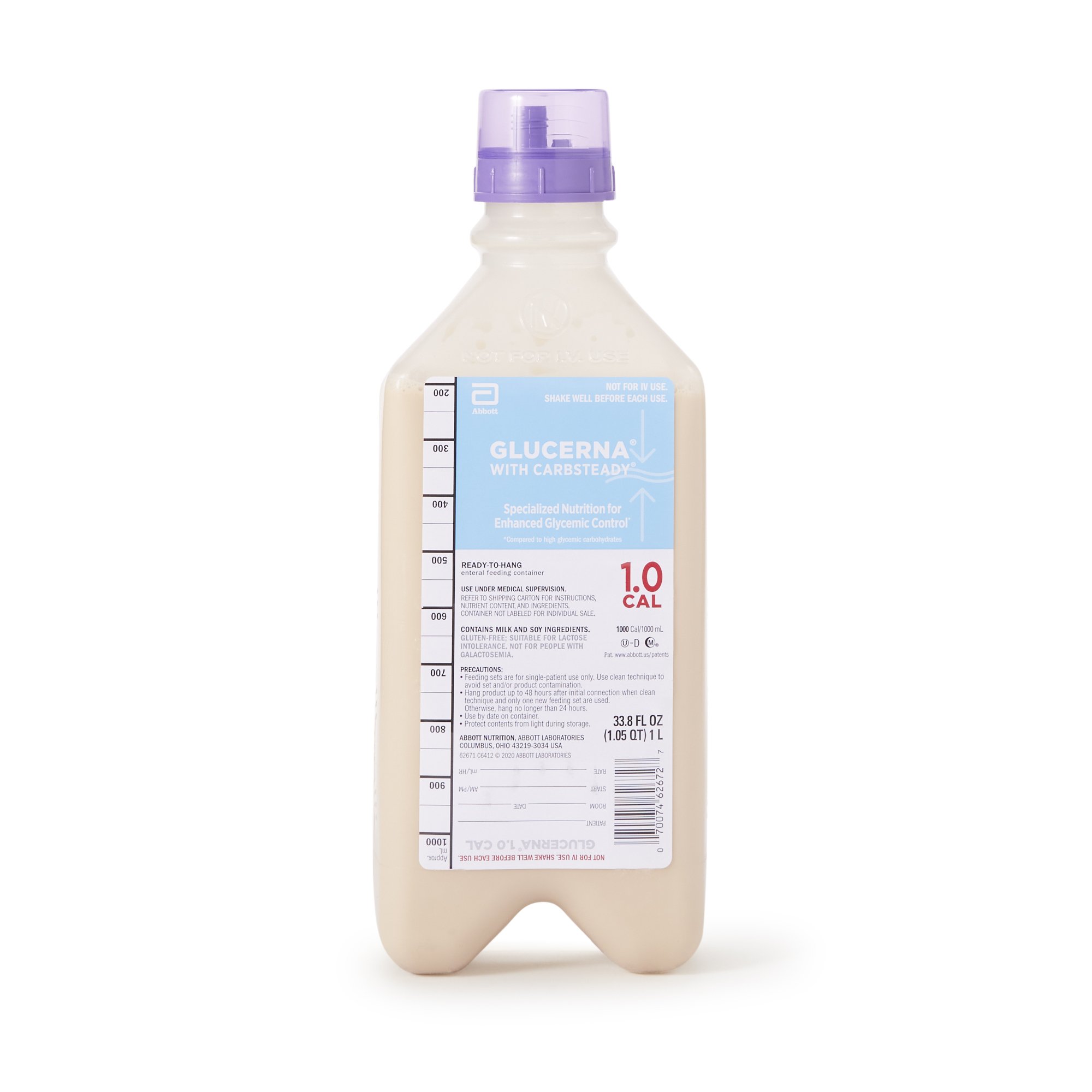 Glucerna? with Carbsteady 1.0 Tube Feeding Formula - 33.8 oz Bottle for Adults by Glucerna