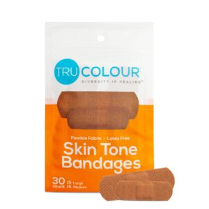 TruColour? Brown Waterproof Adhesive Bandage, 1 x 3 Inch - Pack of 30