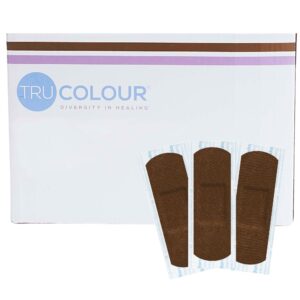 Tru-Colour Dark Brown Adhesive Strip Bandage, 1 x 3 Inches * Discreet, Flexible Wound Care Solution