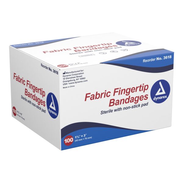 Dynarex Tan Adhesive Fabric Bandage, 1? x 3 Inches, Sterile Fingertip Wound Cover - Image 2