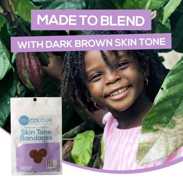 Tru-Colour? Dark Brown Adhesive Spot Bandages * Waterproof Fabric Wound Care (50 Pack) - Image 8