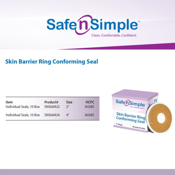 Safe n'Simple Adhesive Skin Barrier Ring for Ostomy Pouches, 2-Inch Diameter, Part Number SNS684U2 - Image 8