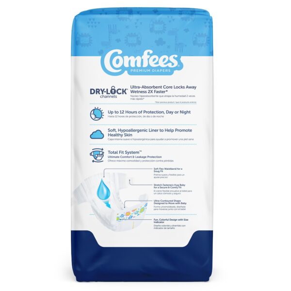 Comfees Size 1 Baby Diapers with Total Fit System and Refastenable Tabs by Comfees - 50 Pack - Image 3