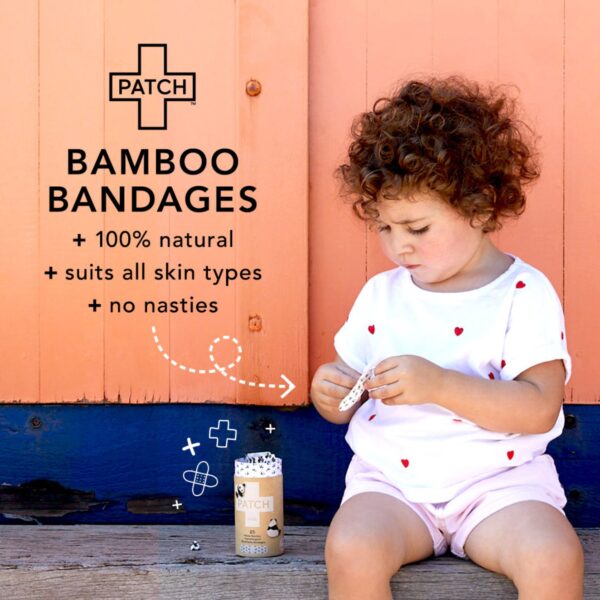 Patch Kids On The Go Pack Adhesive Bandages with Coconut Oil * 3/4 x 3 Inches, Kid Panda Design, Eco-Friendly Bamboo Material - Image 5