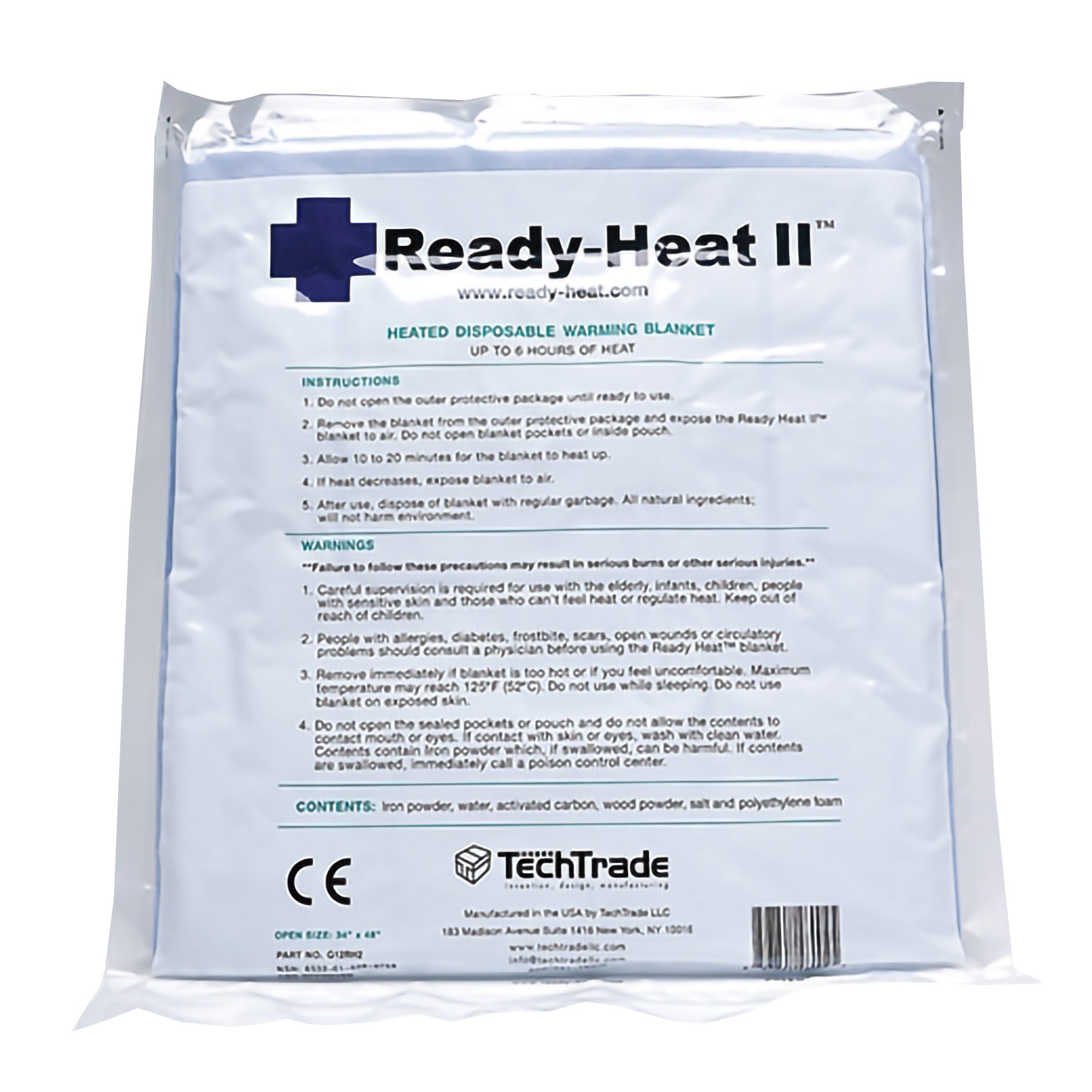 Ready-Heat II Rescue Blanket, 34 x 48 Inches by Ready-Heat II – Disposable Full Body Warming Blanket for First Aid and Emergency Use