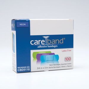 Careband* Neon Adhesive Bandage, 3/4 x 3 Inch - Bright Nonstick Wound Protection