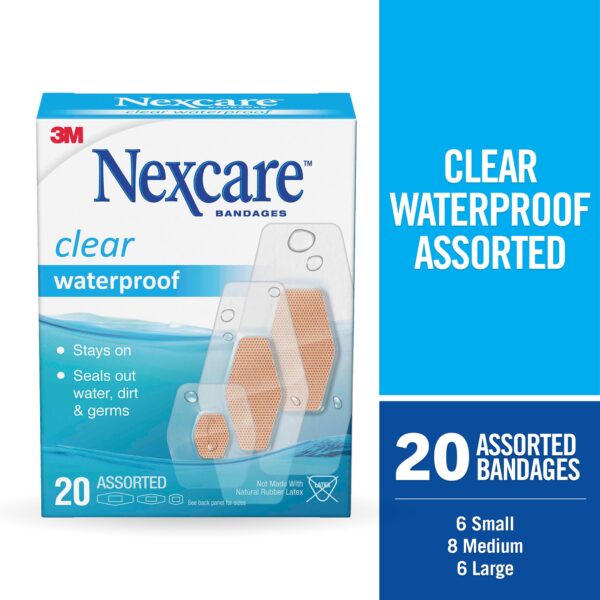 3M* Nexcare* Waterproof Adhesive Bandages Assorted Sizes - Durable, Flexible, and Waterproof First Aid Solution - Image 2